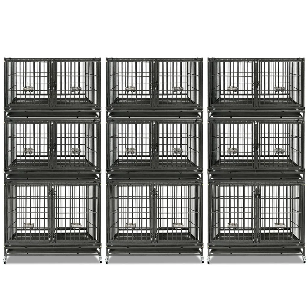 43" Three-Tier Foldable Dog Crate 43TTS - Image 9