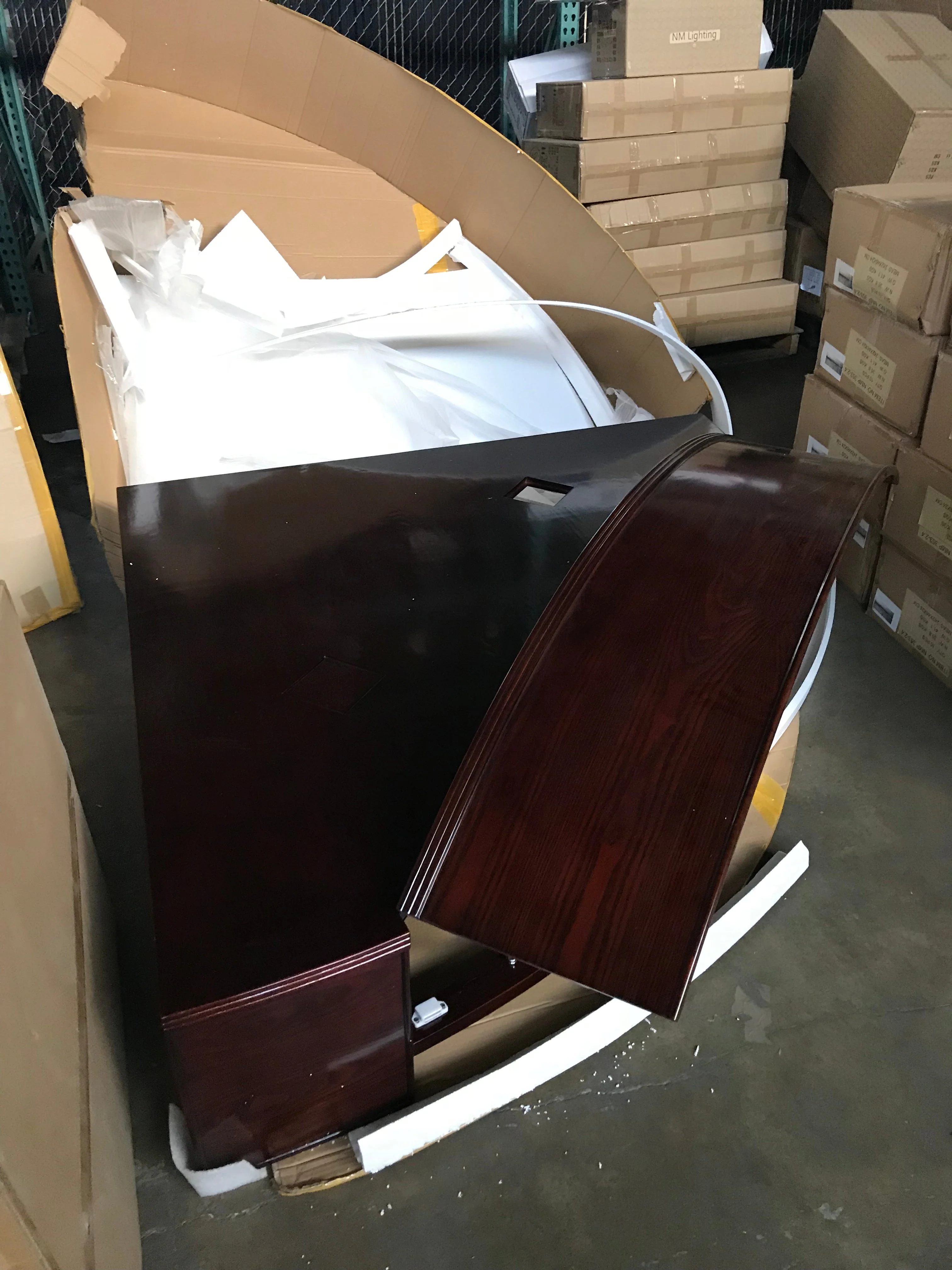 440 Gallon Glass Corner Reef-Ready Aquarium in Rose Cherry Real Wood Furniture - Image 3
