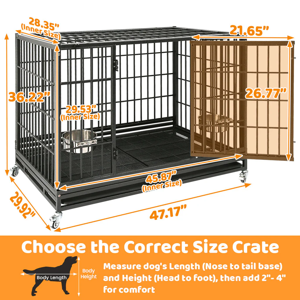 48" Heavy Duty Dog Cage for XL/XXL Dogs 481D - Image 2