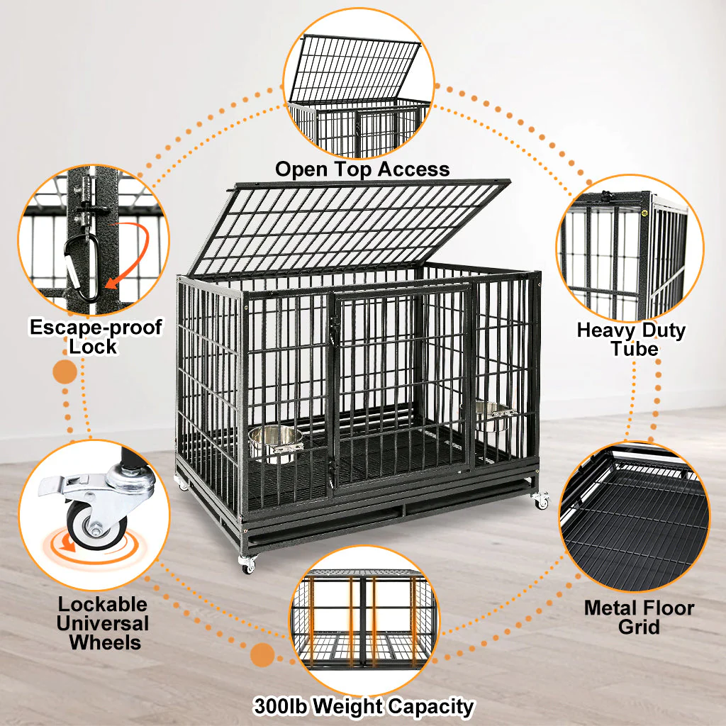 48" Heavy Duty Dog Cage for XL/XXL Dogs 481D - Image 3