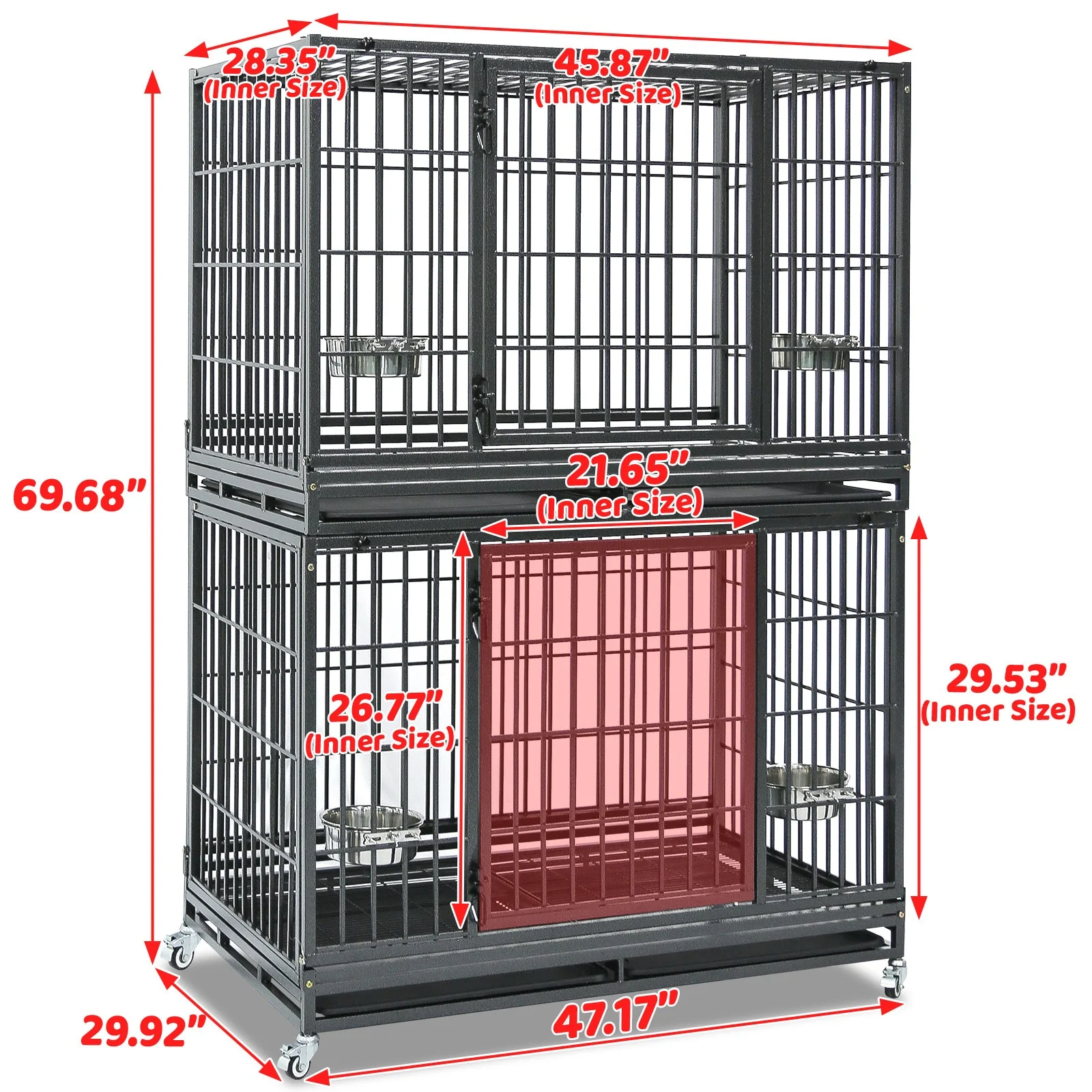48" Heavy Duty Dog Cage for XL/XXL Dogs 481D - Image 9