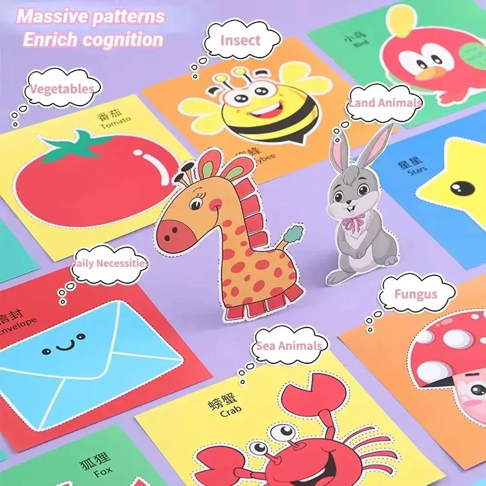 48Pcs Kids Craft Paper Cut Book - DIY Cartoon Scrapbooking & Educational Toys - Image 4