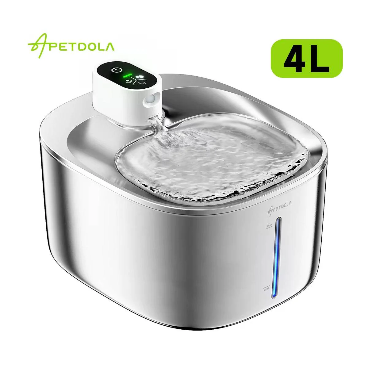 4L Wireless Cat Water Fountain - Auto Sensor Pet Drinking Fountain with Battery | Stainless Steel Cordless Water Dispenser for Dogs & Cats - Image 2