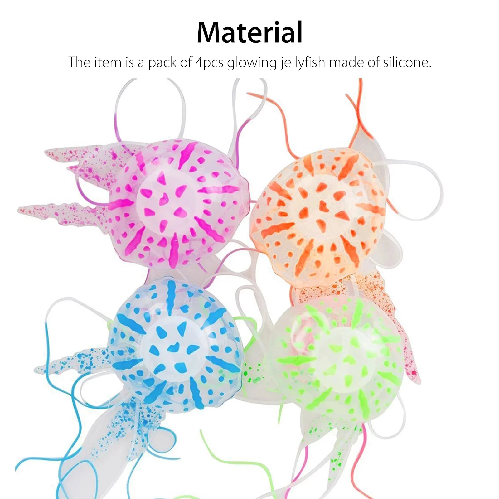 4Pcs Jellyfish Aquarium Decorations, Glowing Effect Fish Tank Ornament - Image 3