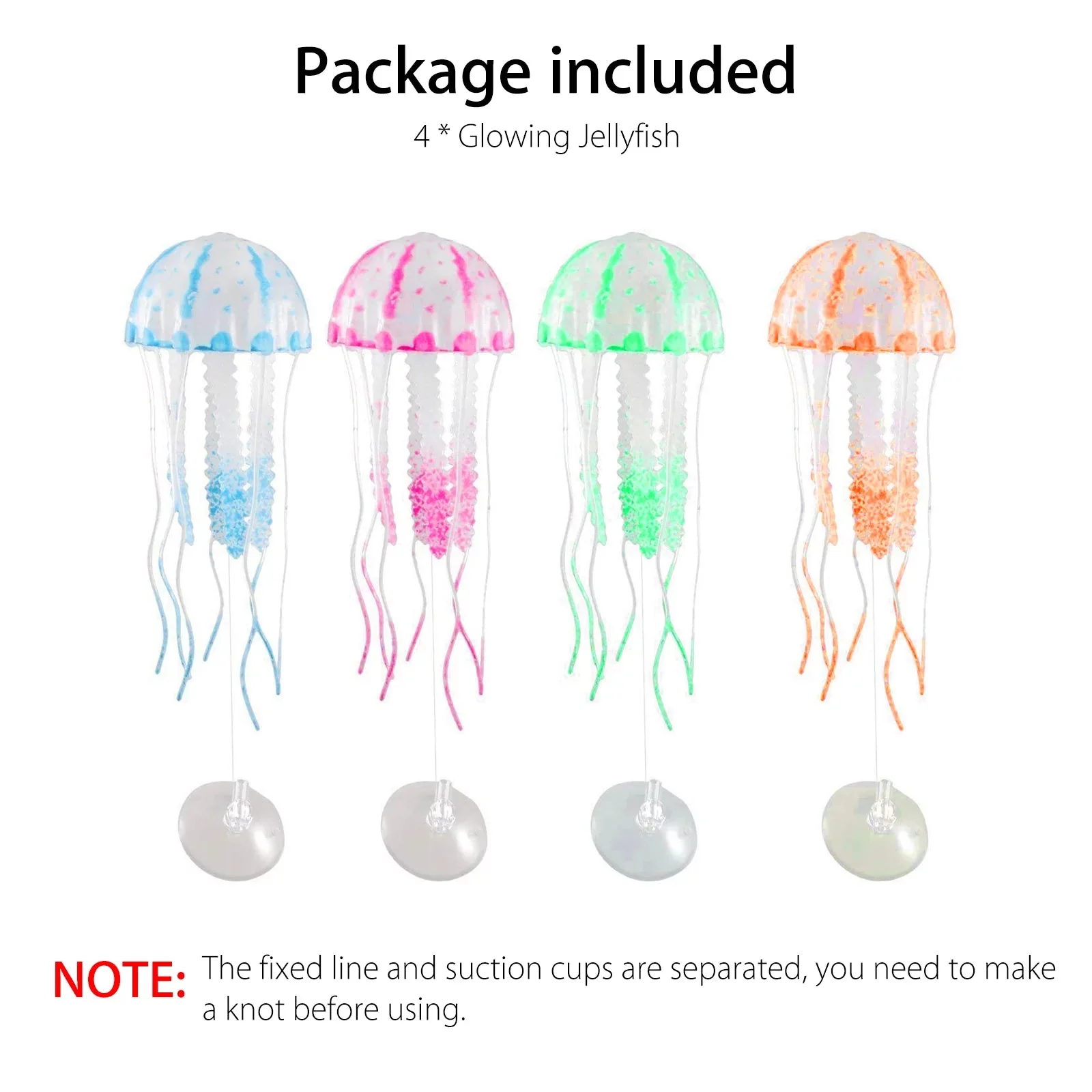 4Pcs Jellyfish Aquarium Decorations, Glowing Effect Fish Tank Ornament - Image 8