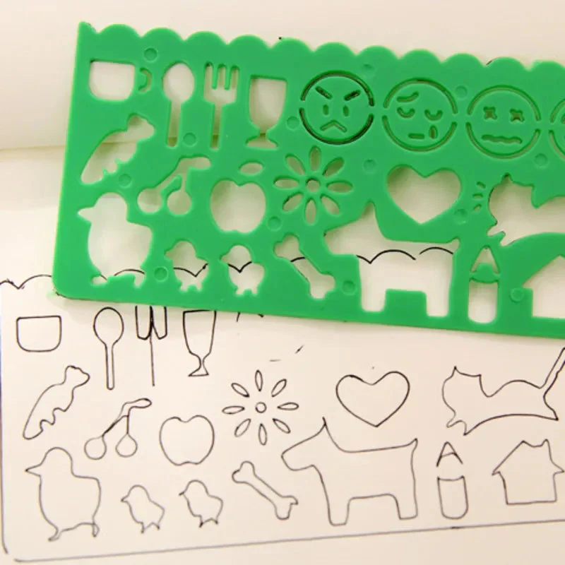 4PCS Kids Drawing Toys Painting Template Board Plastic Ruler Art Craft Juguetes Learning Draw Educational Toys For Children Gift - Image 4