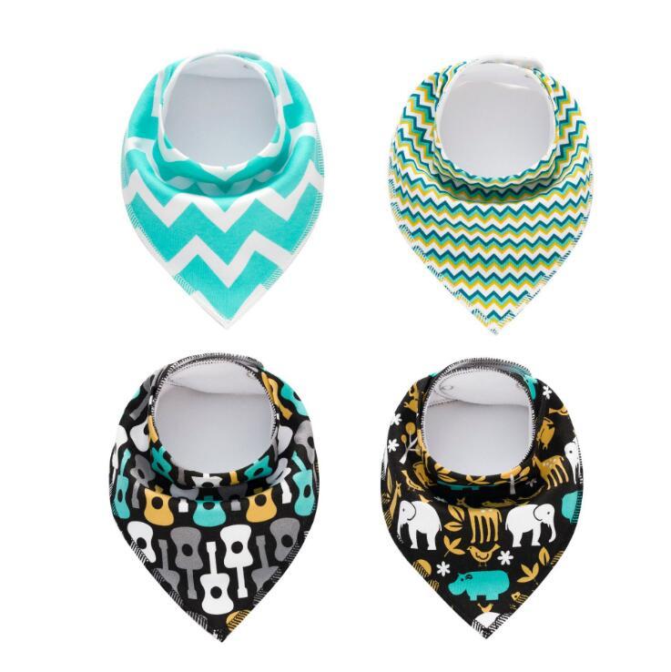 4pcs Lot Bibs Burp Cloth Print Arrow Wave Triangle Baby Bibs Cotton Bandana Accessories - Image 11