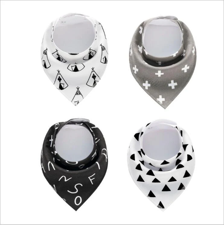 4pcs Lot Bibs Burp Cloth Print Arrow Wave Triangle Baby Bibs Cotton Bandana Accessories - Image 18