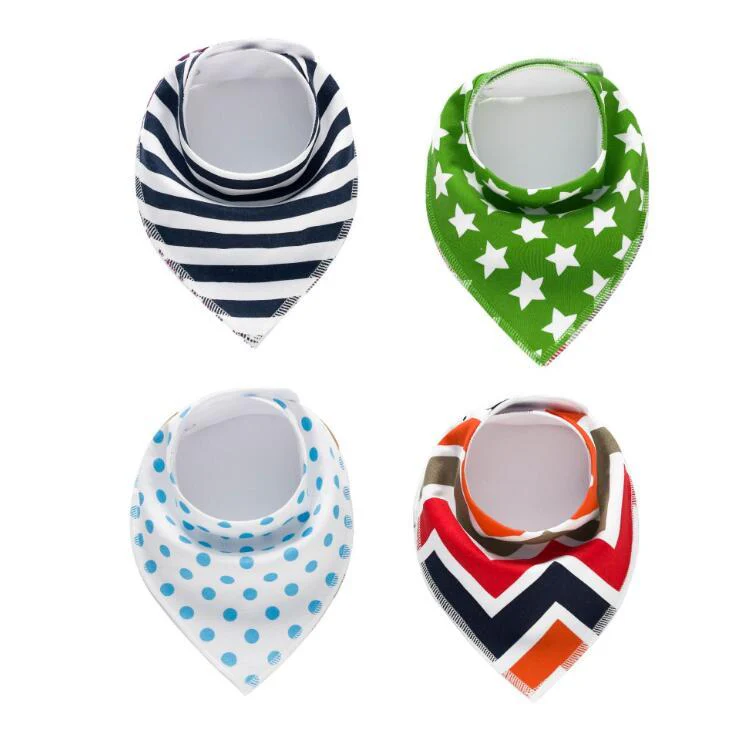 4pcs Lot Bibs Burp Cloth Print Arrow Wave Triangle Baby Bibs Cotton Bandana Accessories - Image 19