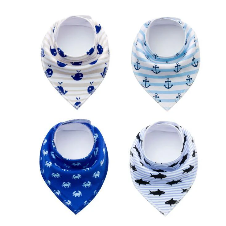 4pcs Lot Bibs Burp Cloth Print Arrow Wave Triangle Baby Bibs Cotton Bandana Accessories - Image 21