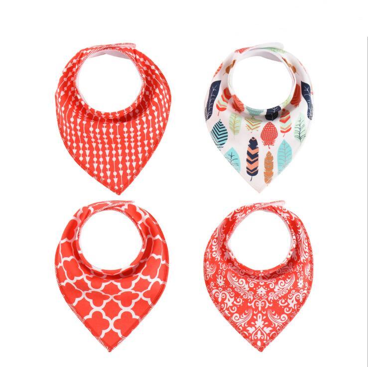 4pcs Lot Bibs Burp Cloth Print Arrow Wave Triangle Baby Bibs Cotton Bandana Accessories - Image 29
