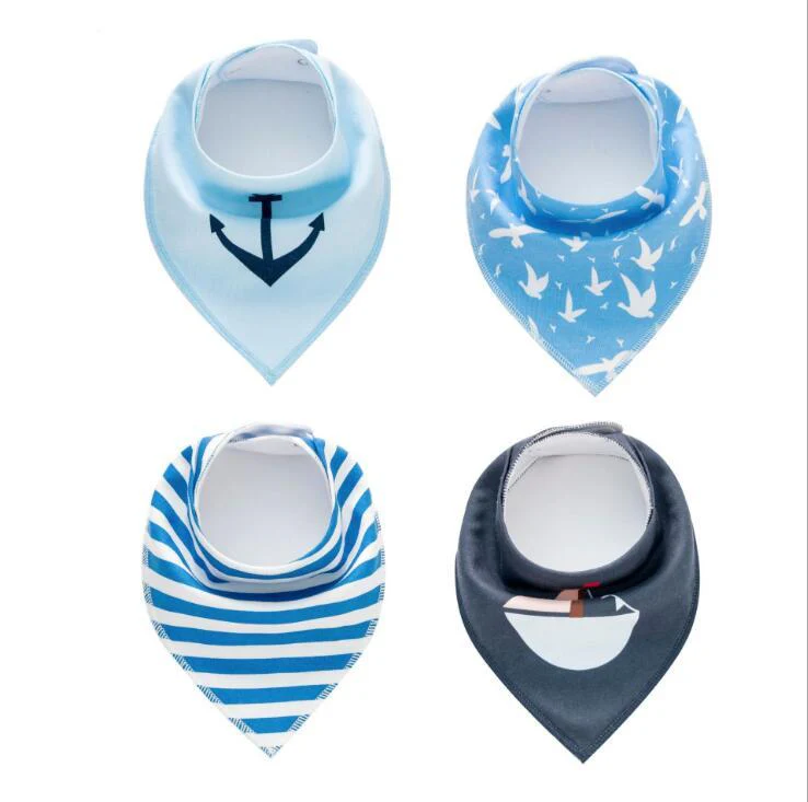4pcs Lot Bibs Burp Cloth Print Arrow Wave Triangle Baby Bibs Cotton Bandana Accessories - Image 31