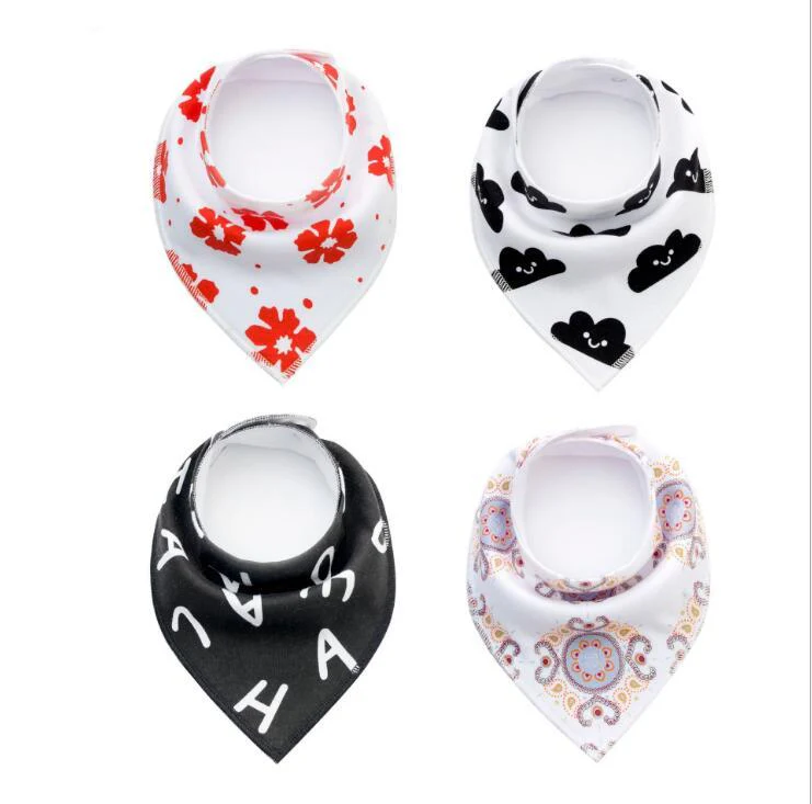 4pcs Lot Bibs Burp Cloth Print Arrow Wave Triangle Baby Bibs Cotton Bandana Accessories - Image 33