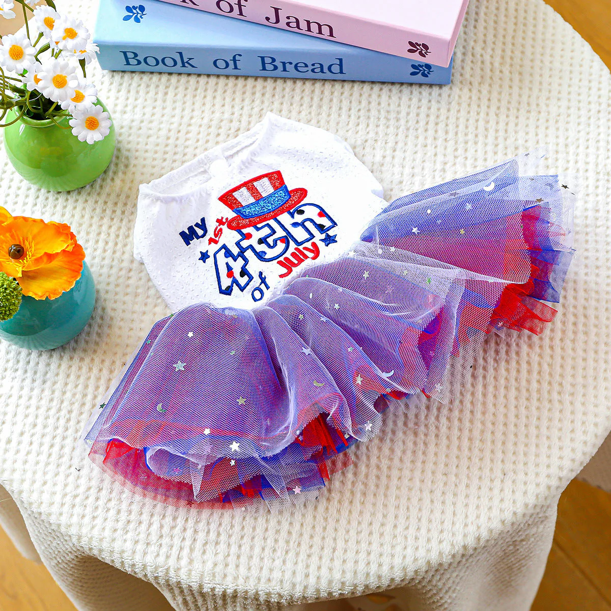 4th of July Dog Dress – Tulle Skirt & Patriotic Print - Image 4