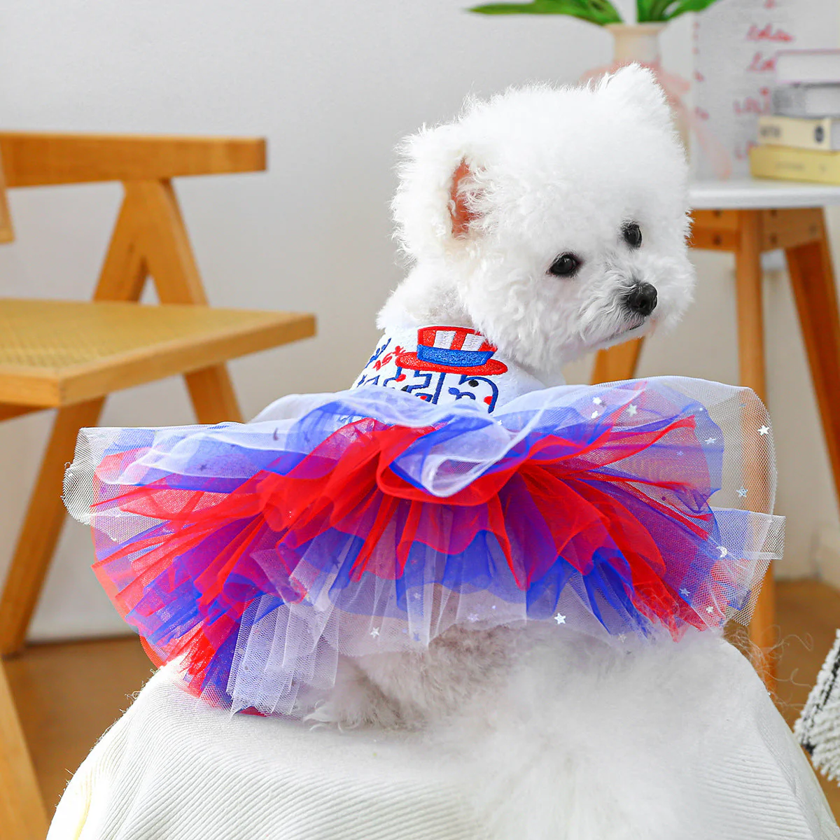 4th of July Dog Dress – Tulle Skirt & Patriotic Print - Image 5