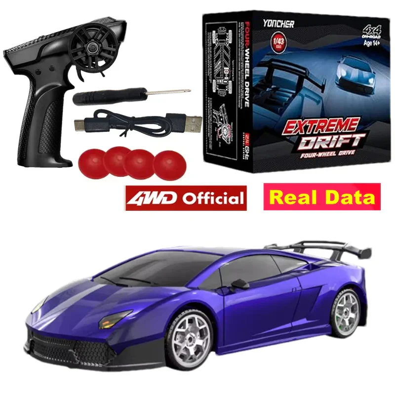 4WD RC Drift Racing Car - 1/43 Mini High-Speed Electric Car with Gyroscope, Realistic Lights, Remote Control Toy for Kids & Adults - Image 13