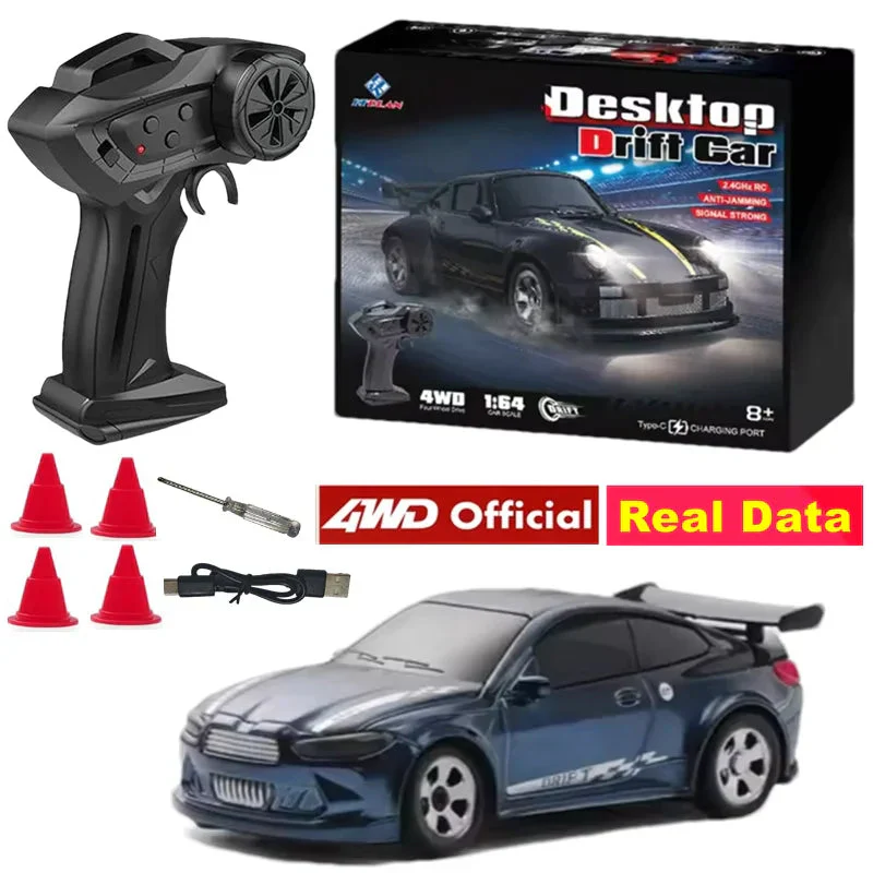4WD RC Drift Racing Car - 1/43 Mini High-Speed Electric Car with Gyroscope, Realistic Lights, Remote Control Toy for Kids & Adults - Image 7