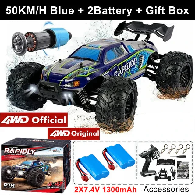 4WD RC Off-Road Car - 1:16 High-Speed Brushless Truck, 50-80KM/H, 4x4 Drift Racing Toy for Kids & Adults - Image 11