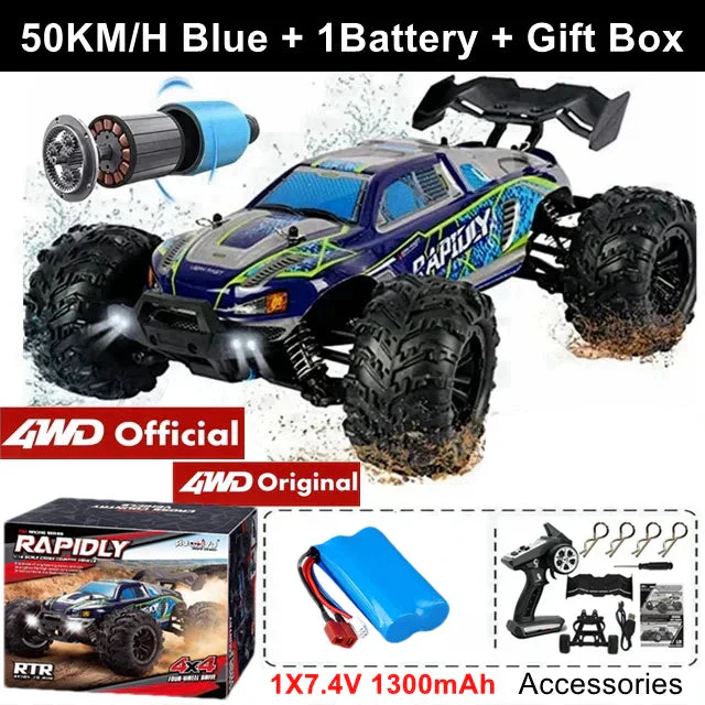 4WD RC Off-Road Car - 1:16 High-Speed Brushless Truck, 50-80KM/H, 4x4 Drift Racing Toy for Kids & Adults - Image 12