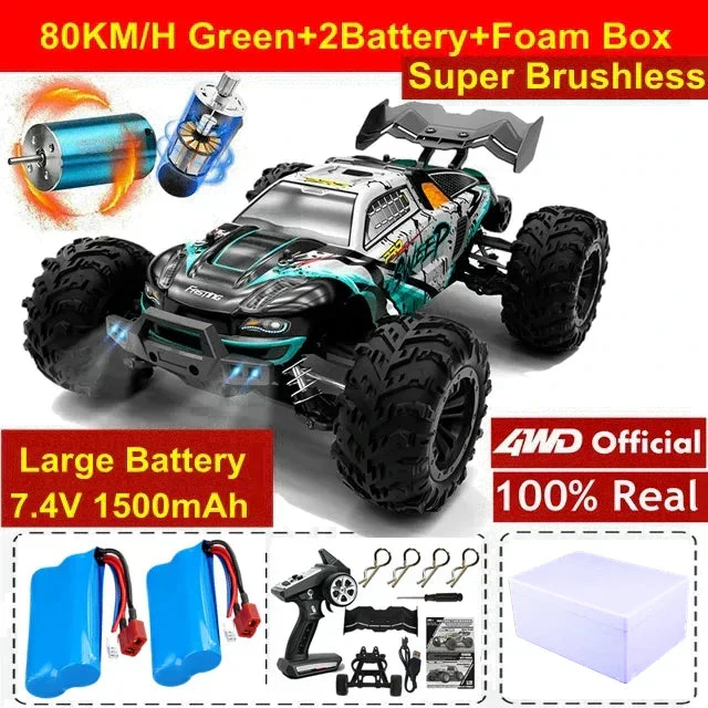 4WD RC Off-Road Car - 1:16 High-Speed Brushless Truck, 50-80KM/H, 4x4 Drift Racing Toy for Kids & Adults - Image 13