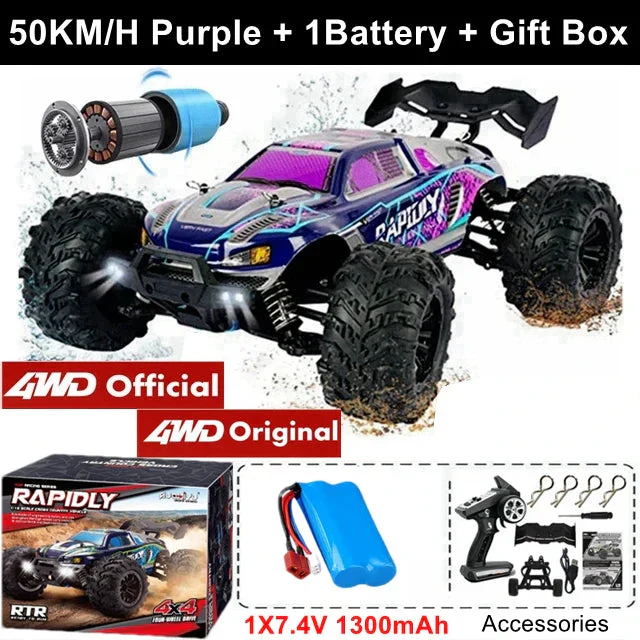 4WD RC Off-Road Car - 1:16 High-Speed Brushless Truck, 50-80KM/H, 4x4 Drift Racing Toy for Kids & Adults - Image 15
