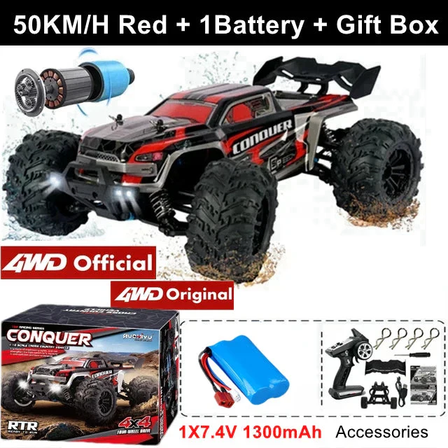 4WD RC Off-Road Car - 1:16 High-Speed Brushless Truck, 50-80KM/H, 4x4 Drift Racing Toy for Kids & Adults - Image 16
