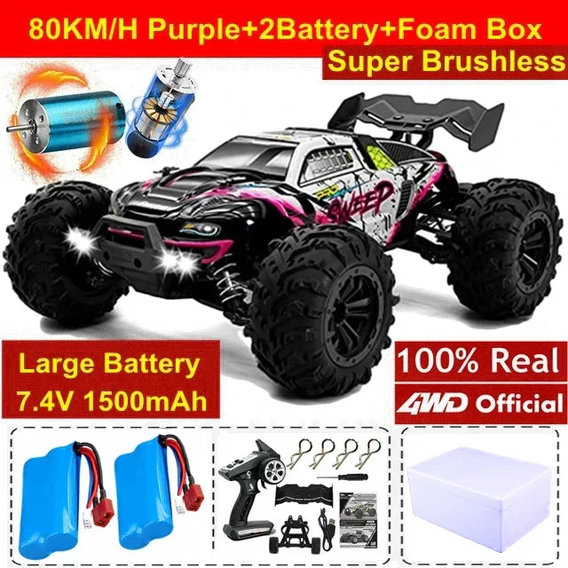 4WD RC Off-Road Car - 1:16 High-Speed Brushless Truck, 50-80KM/H, 4x4 Drift Racing Toy for Kids & Adults - Image 17