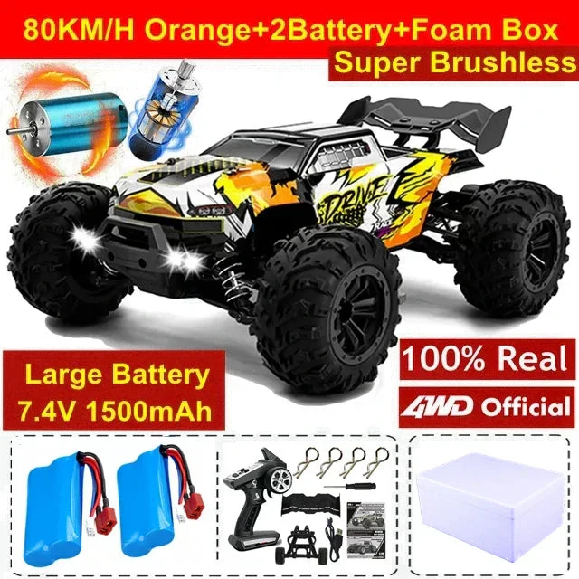 4WD RC Off-Road Car - 1:16 High-Speed Brushless Truck, 50-80KM/H, 4x4 Drift Racing Toy for Kids & Adults - Image 20