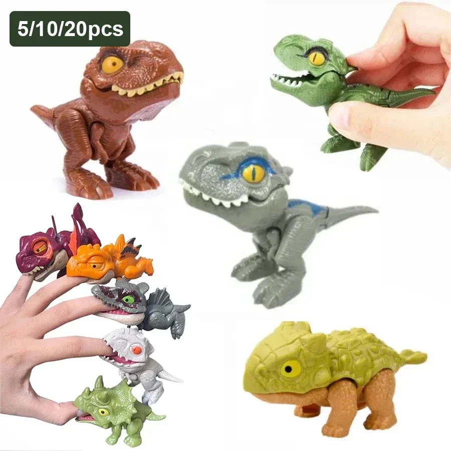5/10PCS Finger-biting Dinosaurs Movable Joints Size Simulation Dinosaur Model Toys Children Educational Toys Children Christmas - Image 2