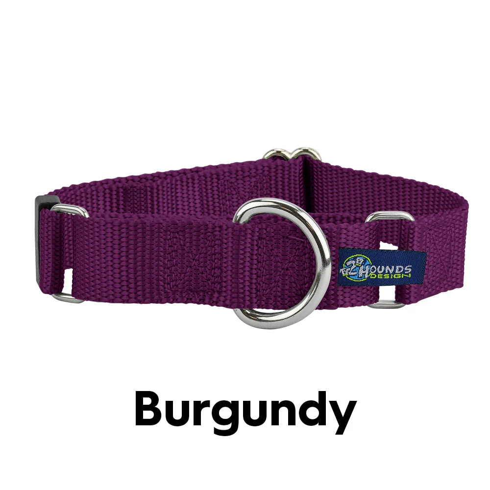 5/8″ and 1″ Burgundy Nylon Dog Collar - Image 2