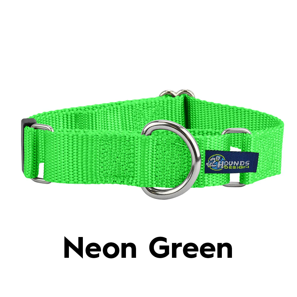 5/8″ and 1″ Neon Green Nylon Dog Collar - Image 2