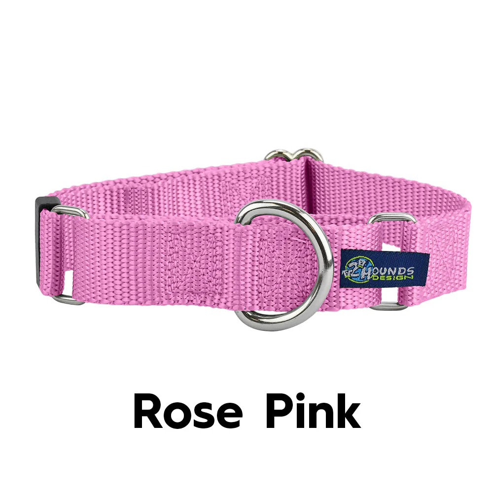 5/8″ and 1″ Rose Pink Nylon Dog Collar - Image 2