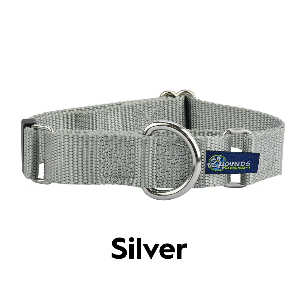 5/8″ and 1″ Silver Nylon Dog Collar - Image 2