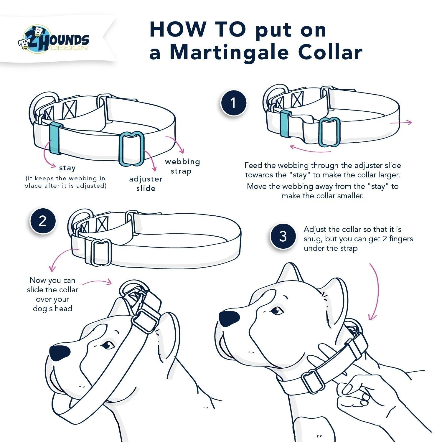5/8″ and 1″ Turquoise Nylon Dog Collar - Image 5