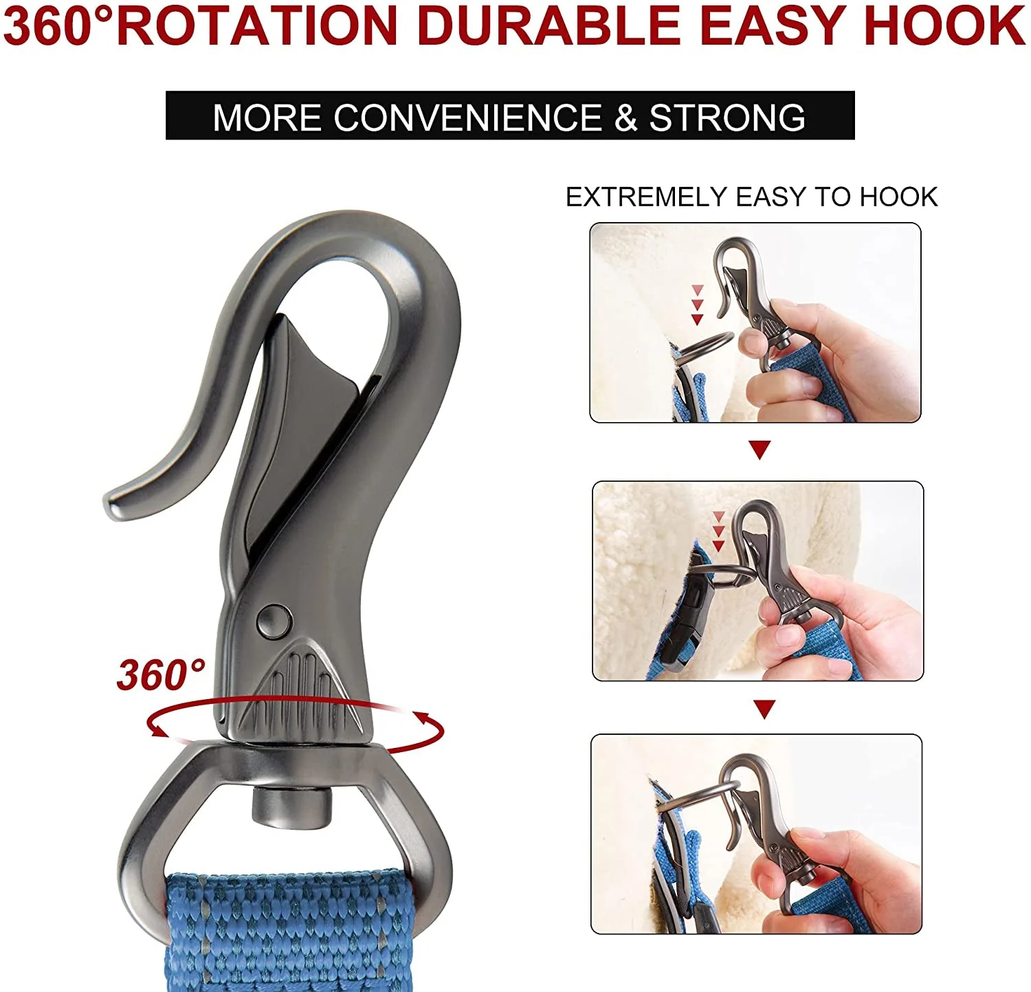 5 FT Heavy Duty Dog Leash with 2 Comfortable Padded Handles - Image 4