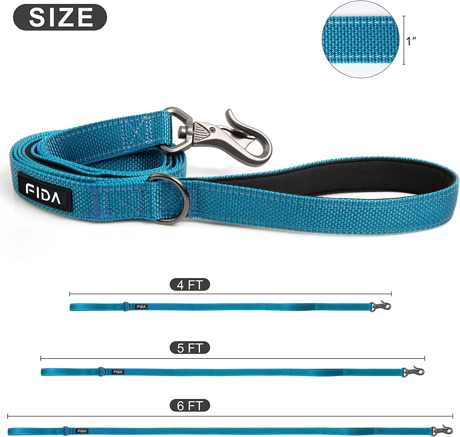 5 FT Heavy Duty Dog Leash with 2 Comfortable Padded Handles - Image 5