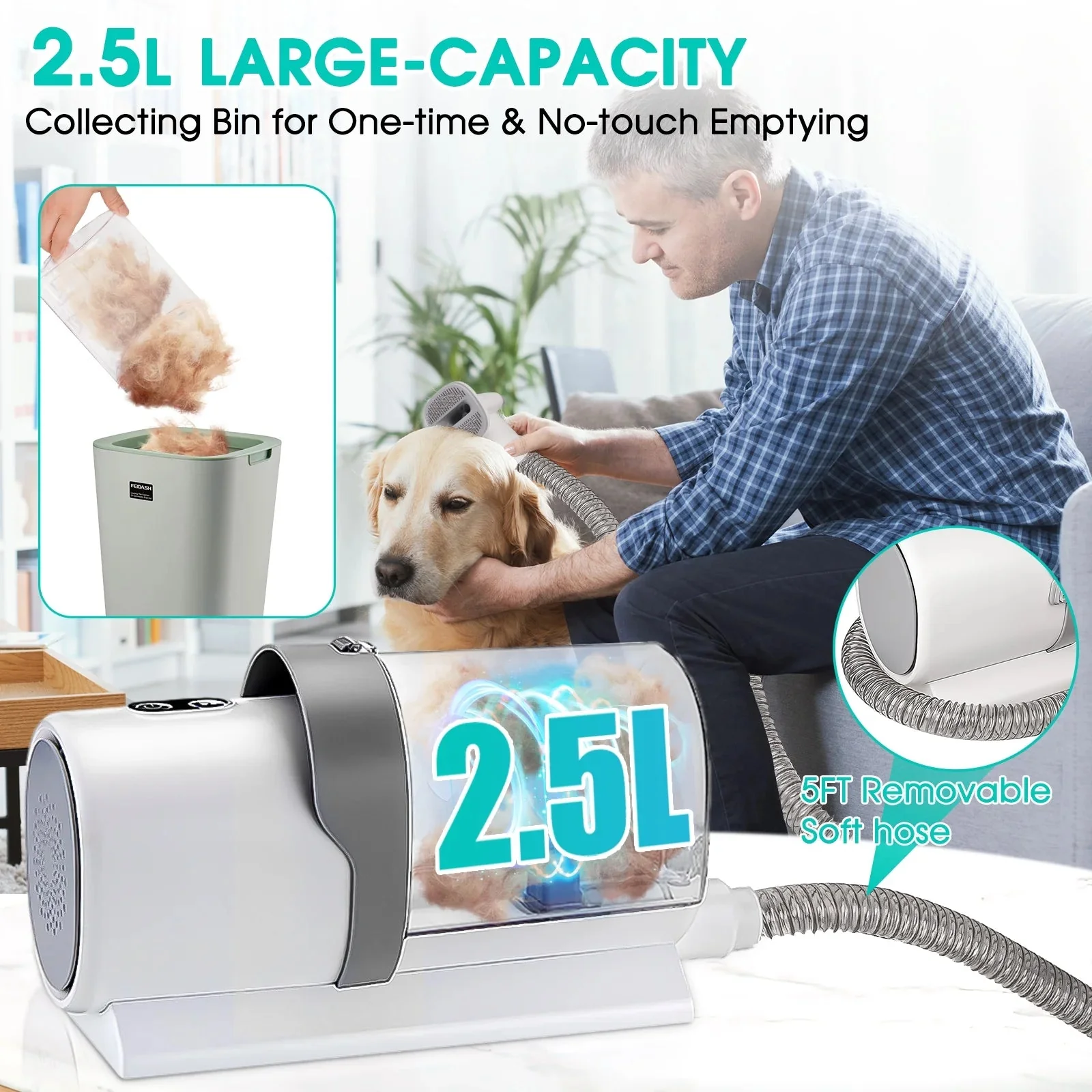 5 in 1 Pet Grooming Kit & Vacuum - Image 7
