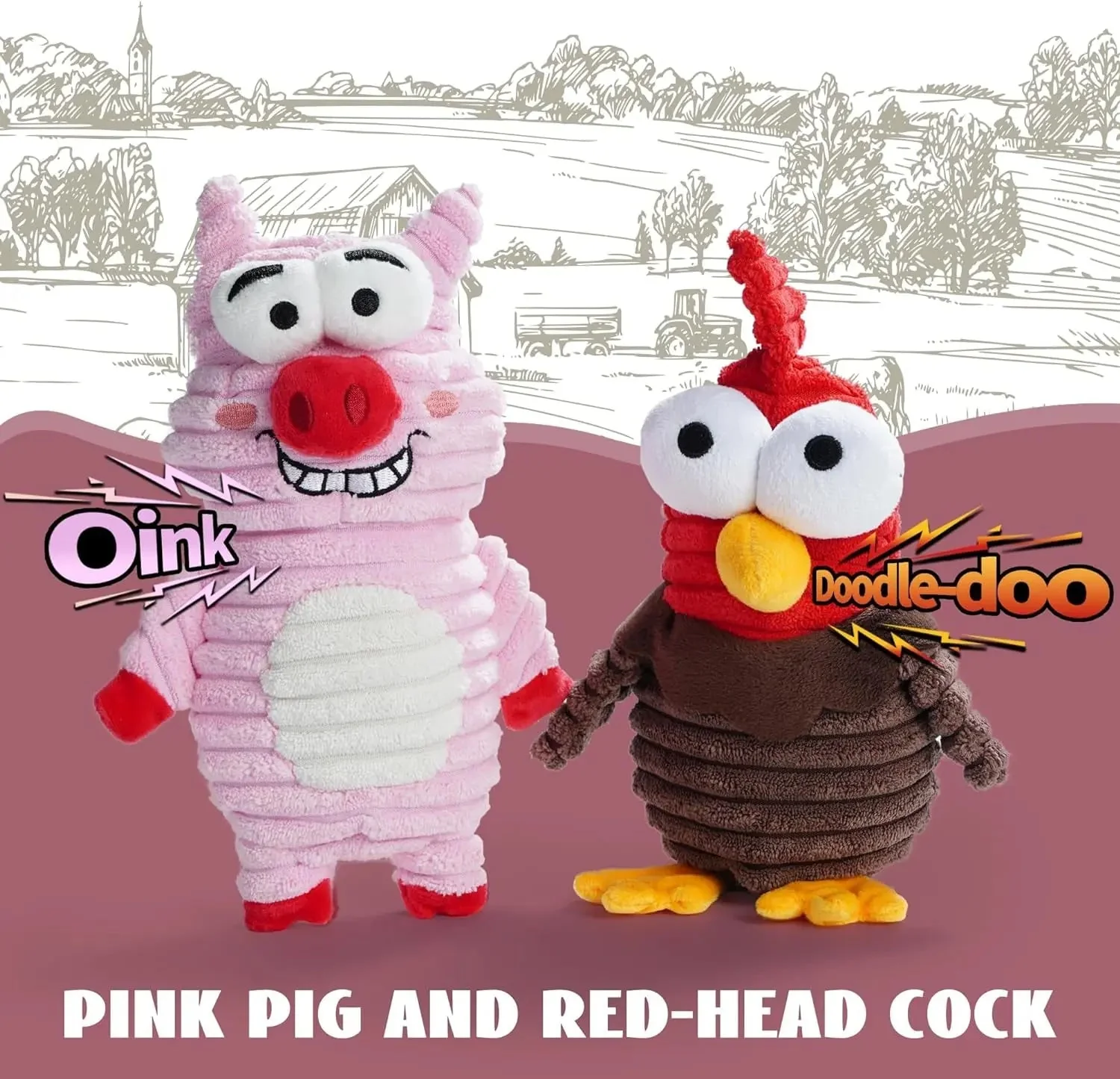 5-Pack Squeaky Dog Toys, Durable Plush Critter Set for Small to Large Dogs - Image 3