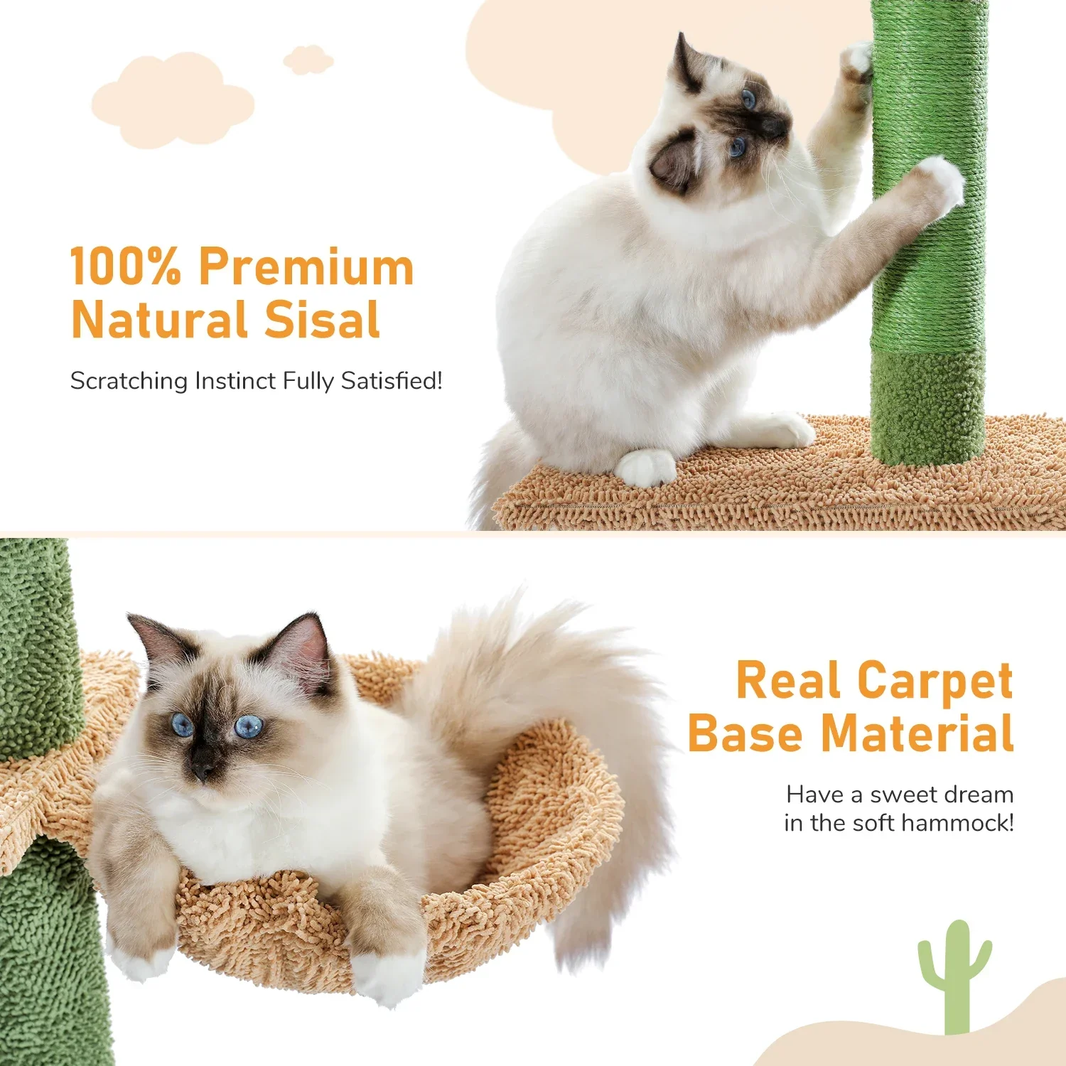 5 Tier Cat Tree Tower with Scratching Posts & Hammock - Image 5