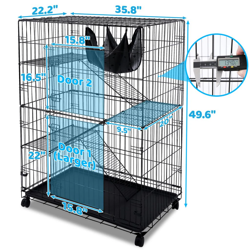 50 Inch 4-Tier Cat Cage C01 - Image 2