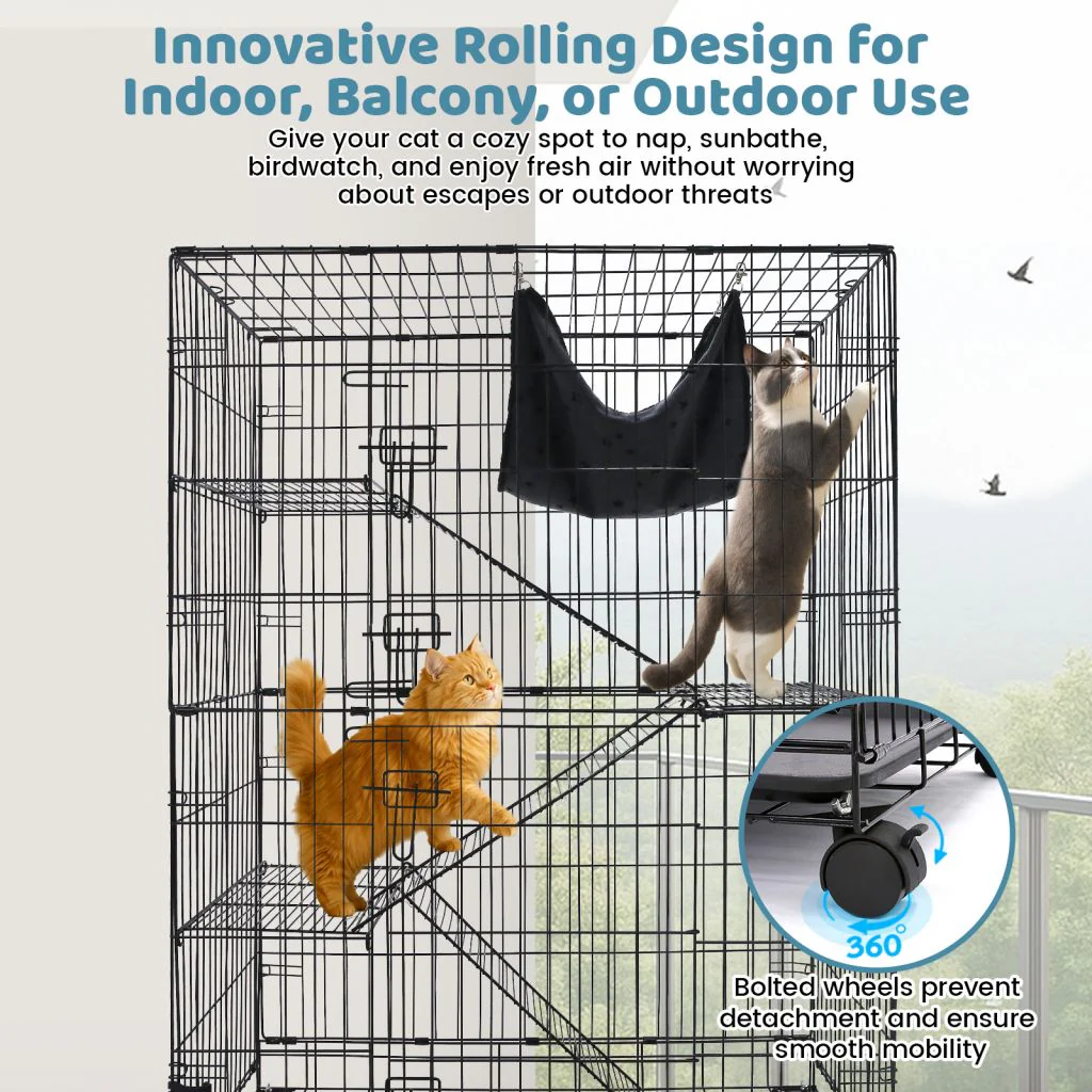 50 Inch 4-Tier Cat Cage C01 - Image 6
