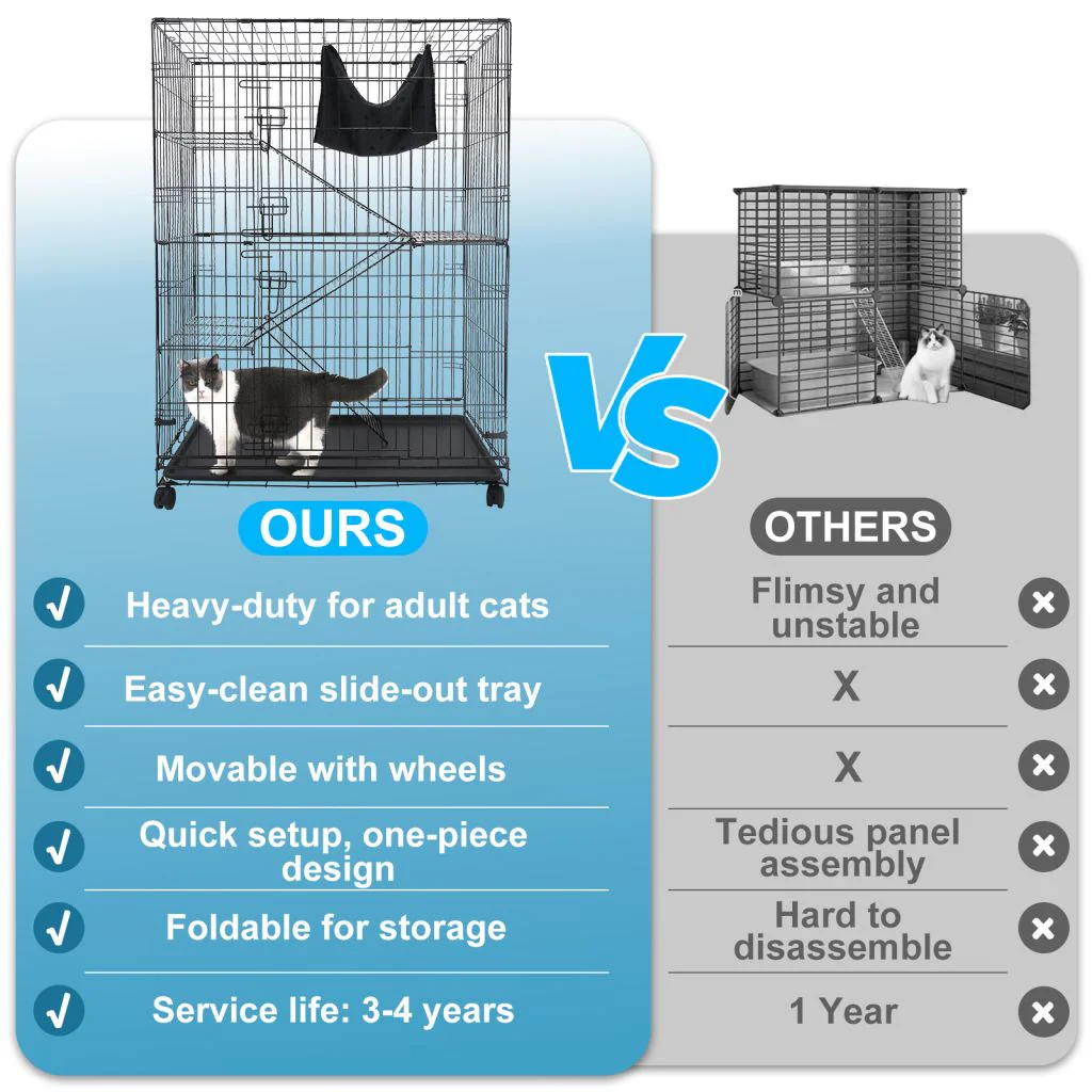 50 Inch 4-Tier Cat Cage C01 - Image 7