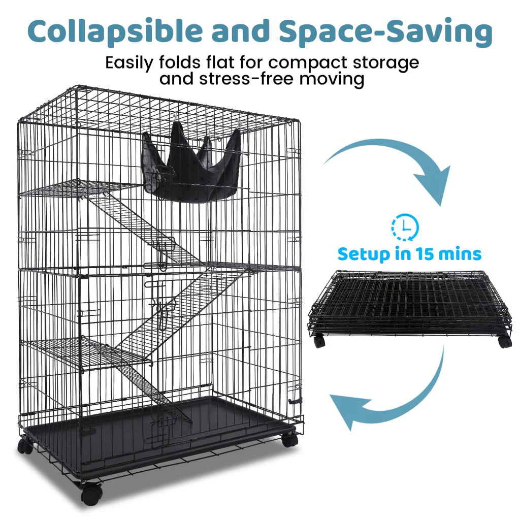 50 Inch 4-Tier Cat Cage C01 - Image 8