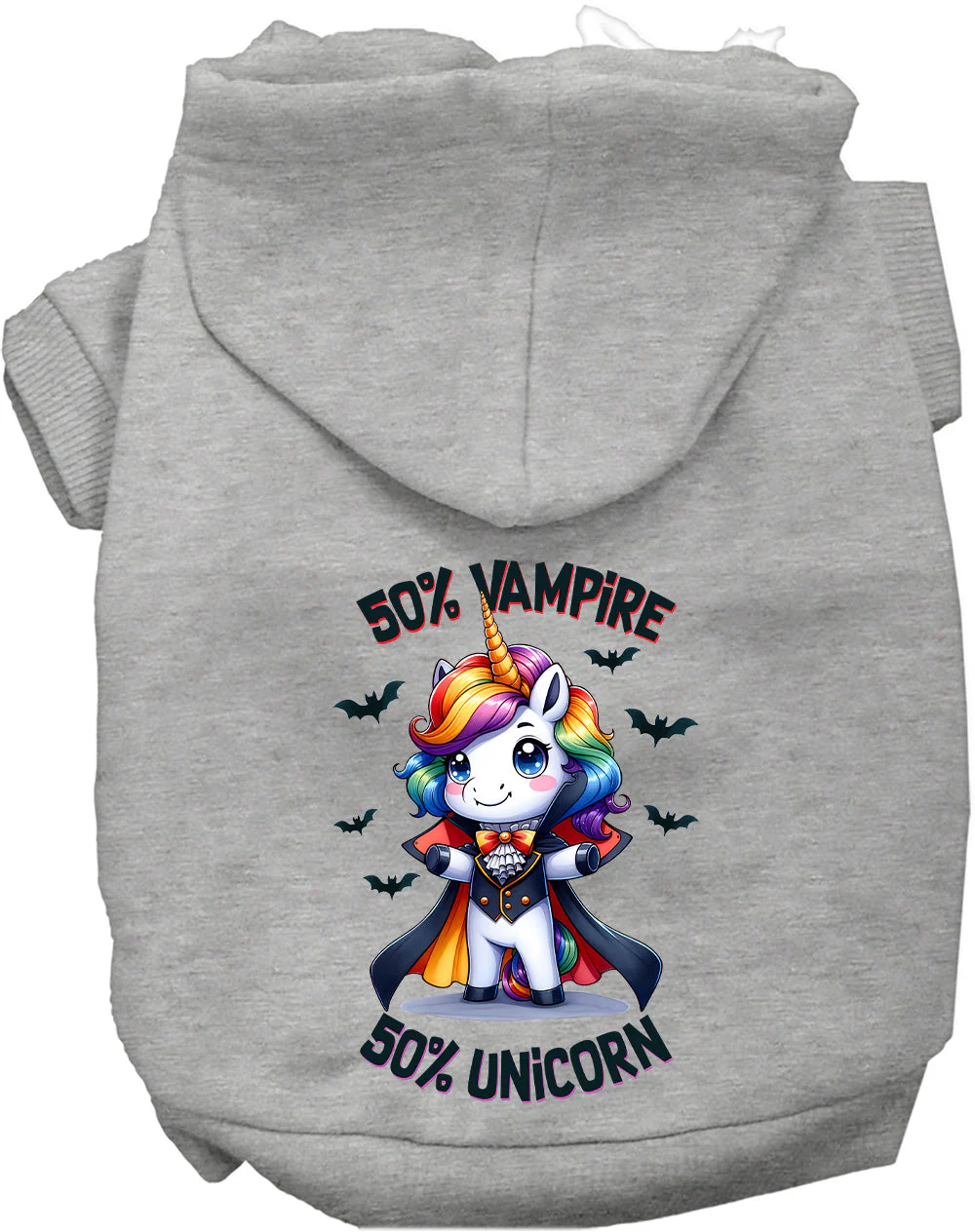 50 Percent Vampire and Unicorn Halloween Pet Hoodie - Image 2