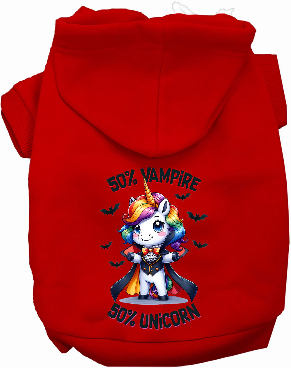 50 Percent Vampire and Unicorn Halloween Pet Hoodie - Image 6