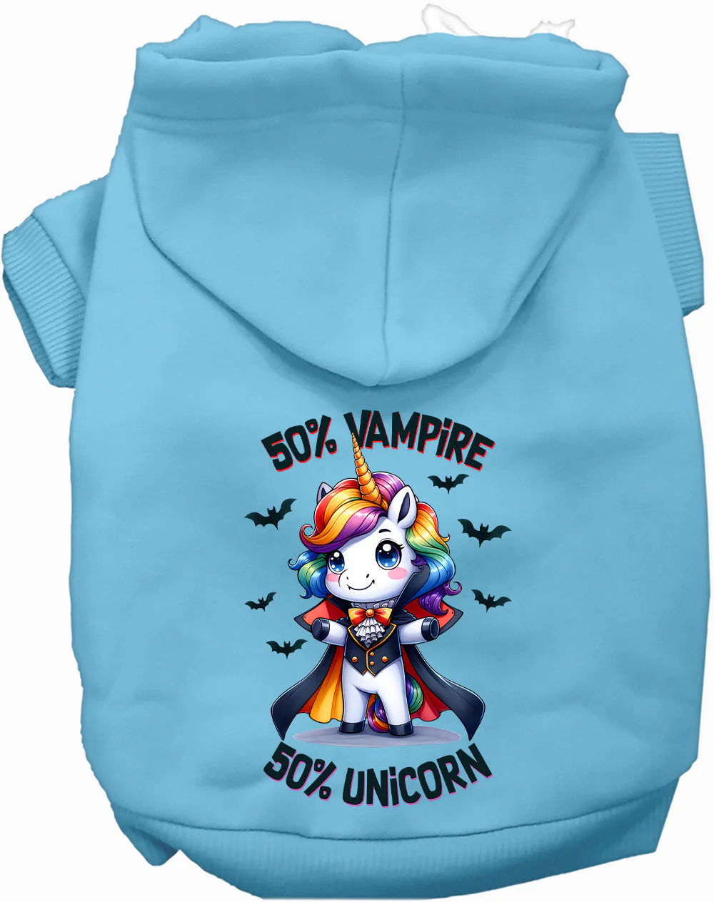 50 Percent Vampire and Unicorn Halloween Pet Hoodie - Image 7