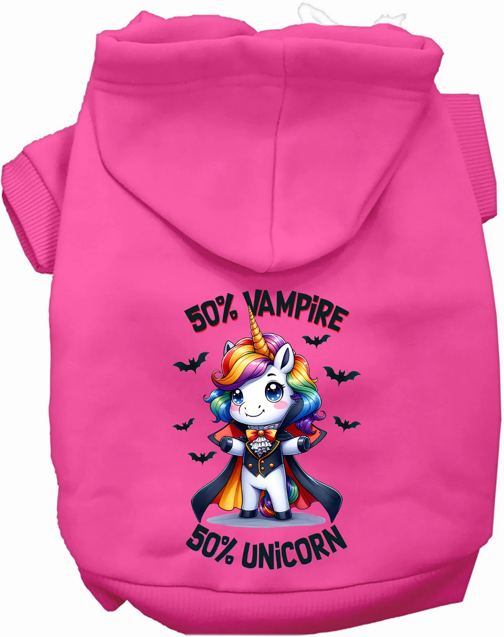 50 Percent Vampire and Unicorn Halloween Pet Hoodie - Image 9