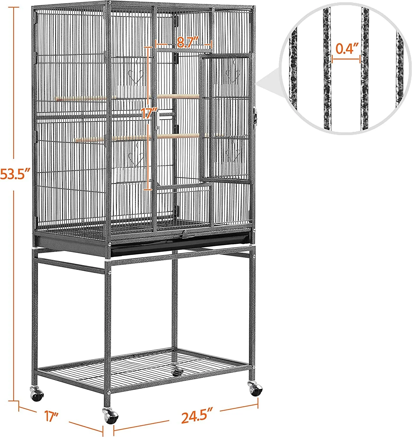 54-Inch Wrought Iron Standing for Large Parrot - Image 3