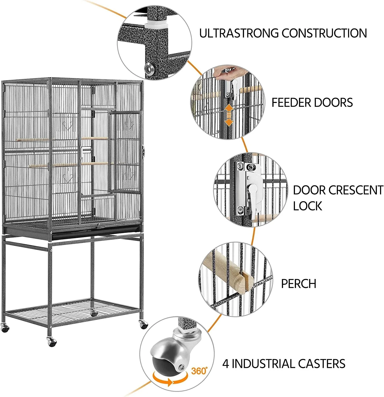 54-Inch Wrought Iron Standing for Large Parrot - Image 6