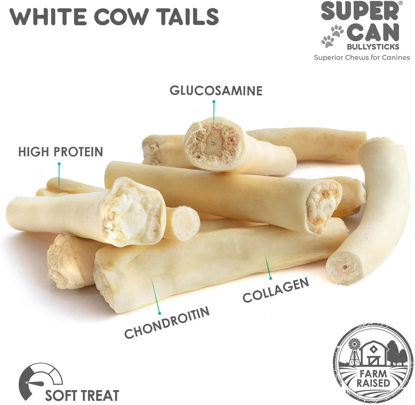 6" Cow Tails for Dogs (50 pcs) - Image 2